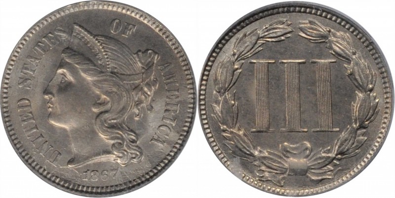 Nickel Three-Cent Piece

1867 Nickel Three-Cent Piece. MS-64 (PCGS).

PCGS# ...