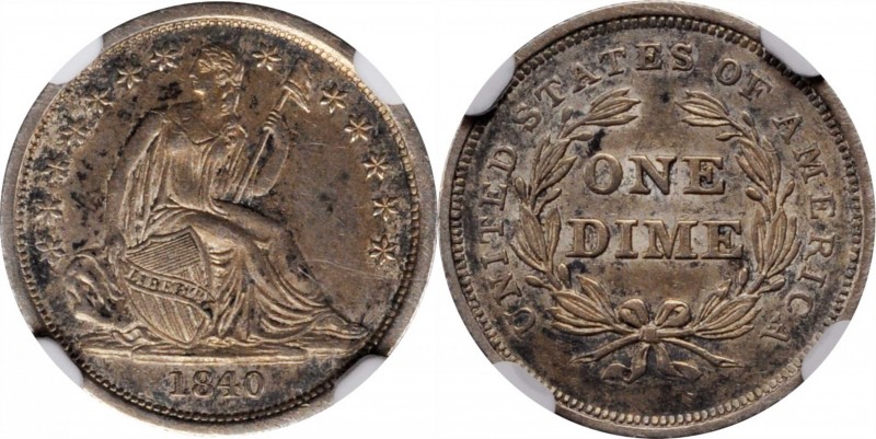 Liberty Seated Dime

1840 Liberty Seated Dime. No Drapery. AU Details--Cleaned...