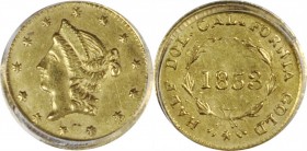 California Small Denomination Gold

1853 Round 50 Cents. BG-428. Rarity-3. Liberty Head. AU-55 (PCGS).

PCGS# 10464. NGC ID: 2BKK.

Estimate: $ ...