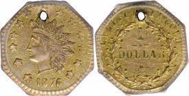 California Small Denomination Gold

1876/5 Octagonal $1. BG-1129. Rarity-4. Indian Head. AU Details--Holed (PCGS).

PCGS# 10940. NGC ID: 2C3X.

...