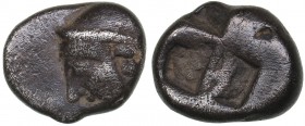 Ionia - Phokaia AR Diobol - (circa 500-480 BC)
1.29 g. 10mm. VF/VF Female head to left, wearing helmet or close fitting cap / Rough incuse square.