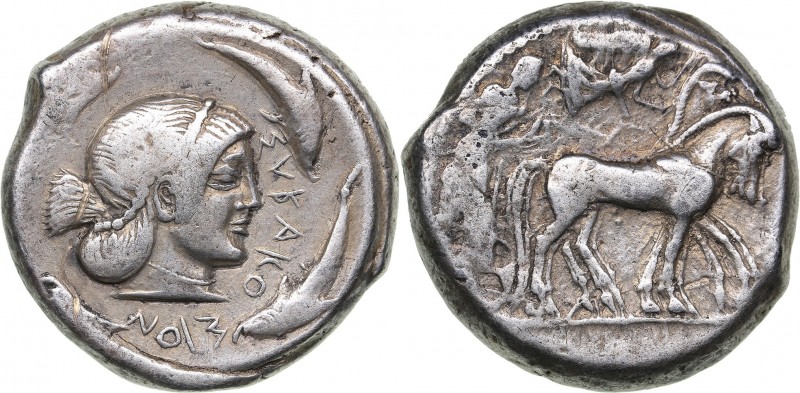 Sicily, Syracuse AR Tetradrachm - Hieron I (478-466 BC)
17.20 g. 24mm. VF+/VF- ...