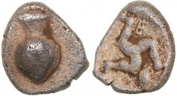 Pamphylia - Aspendos AR Obol - (circa 460-420 BC)
1.04 g. 10mm. VF/VF Amphora / Triskeles within incuse square.