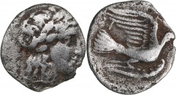 Sikyonia - Sikyon AR Obol (circa 370-330 BC)
0.73 g. 12mm. F/VF Laureate head of Apollo right./ Dove flying right. Slg. BCD Peloponnesos 257; HGC 5, ...