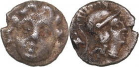 Pisidia - Selge AR Obol - (circa 350-300 BC)
0.69 g. 10mm. VF/VF Facing Gorgoneion / Helmeted head of Athena to right.