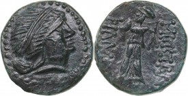 Thrace - Mesembria Æ (circa 250-175 BC)
5.48 g. 19mm. XF/XF Diademed head of female (Amazon) right / ΜΕΣΑΜ-ΒΡΙΑΝΩΝ, Athena Promachos standing left, b...