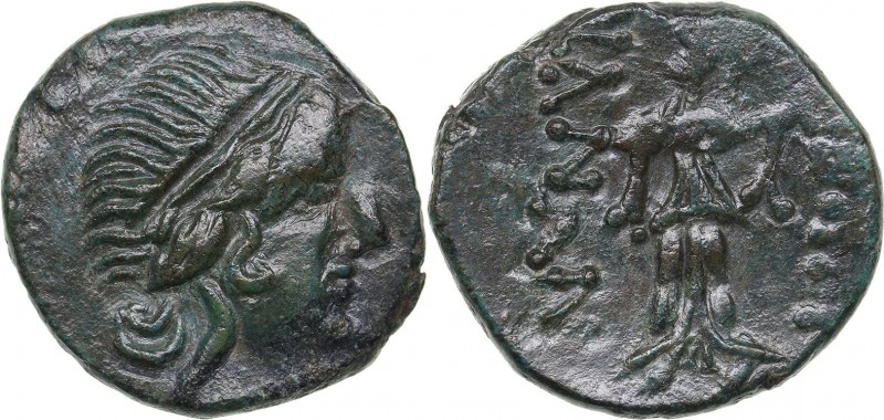 Thrace - Mesembria Æ (circa 250-175 BC)
4.79 g. 17mm. XF/XF Diademed head of fe...