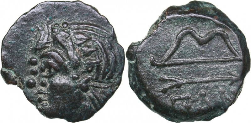 Bosporus Kingdom, Pantikapaion Æ obol (Ca. 275-245 BC)
4.59 g. 19mm. XF/XF Peri...