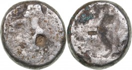 Persia, Achaemenid Empire AR Siglos (circa 485-420 BC)
4.40 g. 14mm. VG/VG Time of Darios I to Xerxes II, circa 485-420 BC. Persian king or hero in k...