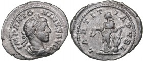 Roman Empire AR Denarius - Elagabalus (218-222 AD)
3.71 g. 22mm. VF+/VF+ IMP ANTONINVS AVG, Bust right/ LAETITIA PVBL, Laetitia standing front, head ...