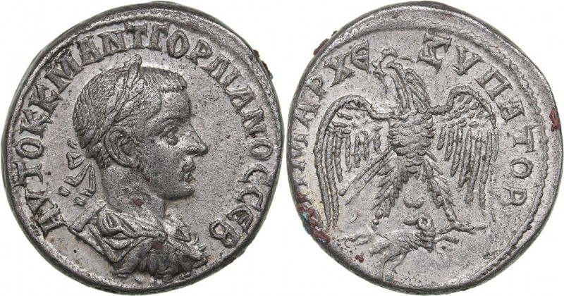 Roman Empire - Syria AR Tetradrachm 242 AD - Gordian III 238-244 A.
12.50 g. 26...