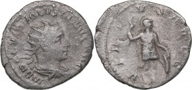 Roman Empire Antoninianus - Volusianus (251-253 AD)
1.66 g. 22mm. F/F IMP C C VIB VOLVSIANVS AVG, Bust right/ VIRTVS AVGG, Virtus standing right.