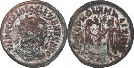 Roman Empire Radiate Antoninian - Diocletian 284-305 AD
4.25 g. 21mm. VF/F IMP C C VAL DIOCLETIANVS P F AVG, Bust right/ CONCORDIA MILI-TVM.