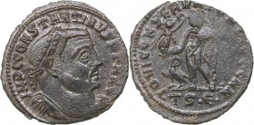 Roman Empire - Thessalonica Æ follis 316-7 - Constantine I 307-337 AD
3.71 g. 24mm. XF/XF IMP C CONSTANTINVS PF AVG, Bust of emperor righ/ IOVI CONSE...