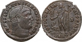 Roman Empire Æ follis - Constantine I 307-337 AD
3.39 g. 22mm. VF/VF IMP C FL VAL CONSTANTINVS P F AVG, Bust of emperor righ/ IOVI CONSERVATORI AVGG,...