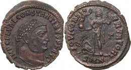 Roman Empire Æ follis - Constantine I 307-337 AD
3.16 g. 23mm. AU/XF IMP C FL VAL CONSTANTINVS P F AVG, Bust of emperor righ/ IOVI CONSERVATORI AVGG,...