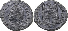 Roman Empire Æ follis - Crispus I 317-326 AD
2.56 g. 20mm. XF/XF Emperor's bust / Soldiers and banner.