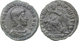 Roman Empire - Sirmium Æ follis - Constantius Gallus 351-354 AD
2.23 g. 18mm. VF-/VF- Bust of the emperor right / Emperor striking a horse barbarian ...