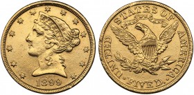 USA 5 dollars 1899
8.32 g. VF+/VF+ KM# 101.