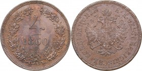 Austria 4 kreuzer 1860
13.11 g. UNC