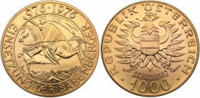 Austria 1000 schilling 1976
13.50 g. UNC/UNC Mint luster! Gold. KM# 2933