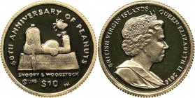 British Virgin Islands 10 dollars 2010
1.24 g. PROOF Au