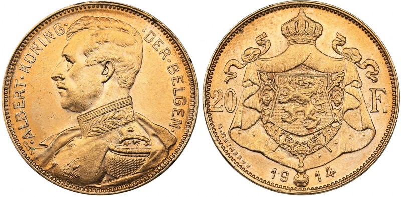 Belgia 20 francs 1914
6.46 g. AU/AU