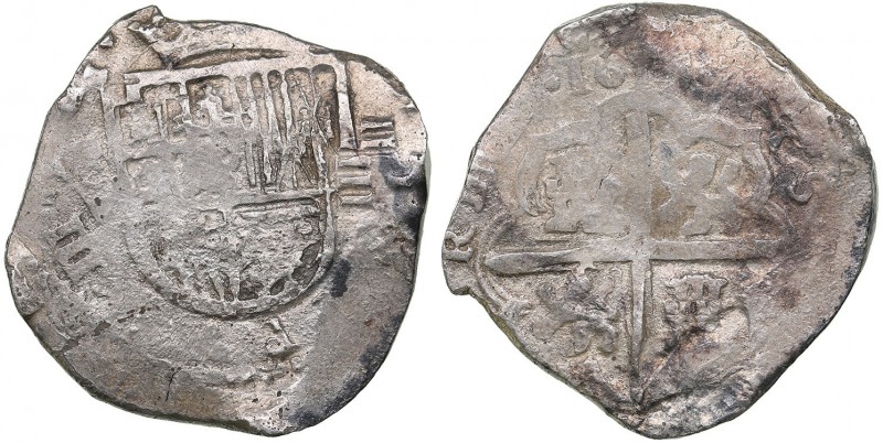 Spain - Sevilla 4 reales ND
13.25 g. F-/F- Philipp II, 1556-1598.