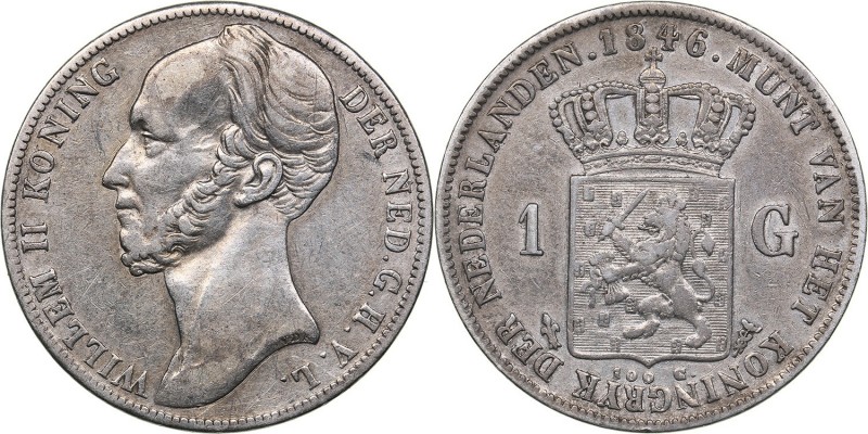 Netherlands 1 gulden 1846
9.89 g. VF/XF