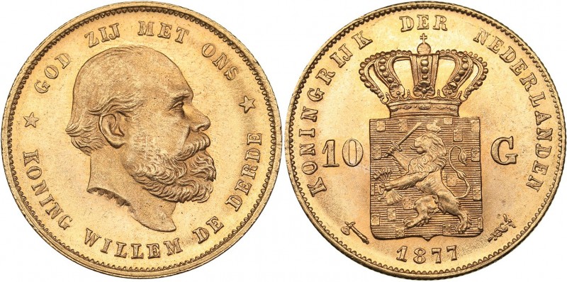 Netherlands 10 gulden 1877
6.71 g. UNC/UNC Mint luster. Gold.