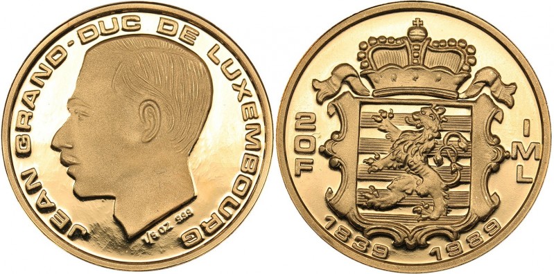 Luxembourg 20 francs 1989
6.24 g. PROOF Gold.