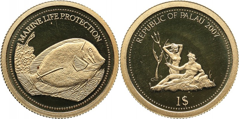 Palau 1 dollar 2007
1.24 g. PROOF Au