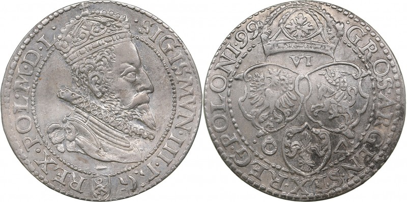 Poland - Malbork 6 grosz 1599 - Sigismund III (1587-1632)
4.41 g. AU/AU Mint lu...