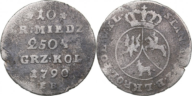 Poland 10 groszy 1790
1.88 g. VG/VG Plage 235.