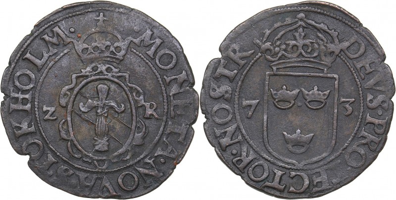 Sweden 2 öre 1573 - Johan III (1568-1592)
2.98 g. VF/VF SM# 65.