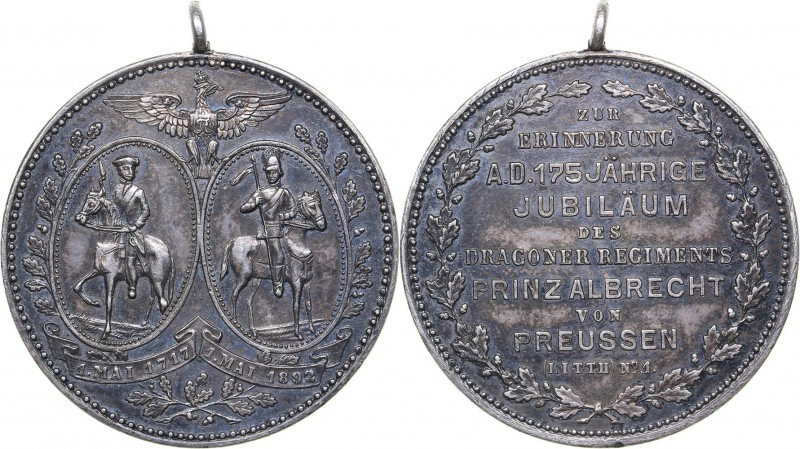 Germany - Brandenburg-Prussia medal 175th anniversary of the draconian regiment ...