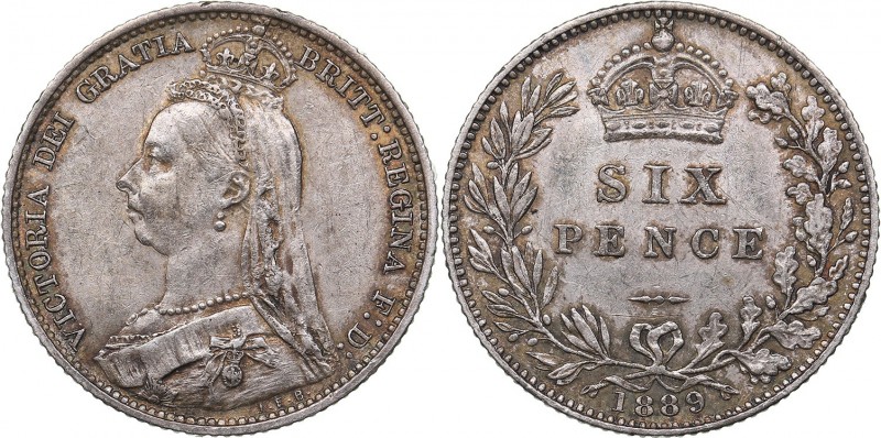 Great Britain 6 pence 1889
2.84 g. AU/AU KM# 760. S. 3929.