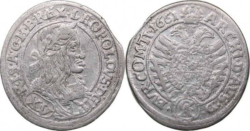 Hungary 6 kreuzer 1661
5.49 g. VF/F