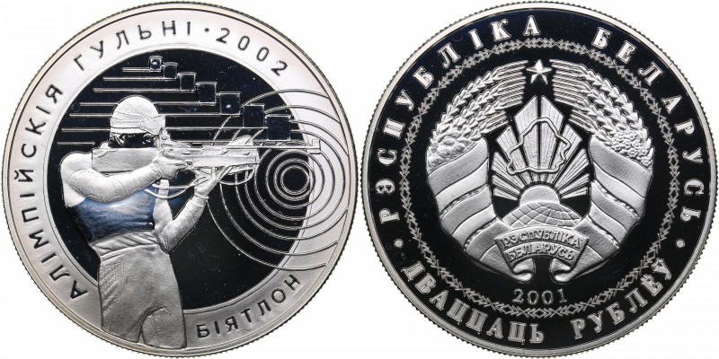 Belarus 25 roubles 2001 - Olympics Salt Lake 2002
28.21 g. PROOF