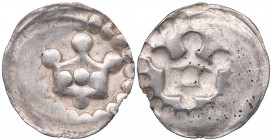 Reval pfennig (crown bracteate) Anonymous (1265-1332)
Duchy of Estonia 1291-1346. 0.09 g. AU Haljak# 9.