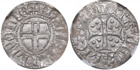 Reval artig ND - Wennemar von Brüggenei (1389-1401) NGC MS 65
Livonian order. Haljak# 23. Mint luster. Extremely rare condition. TOP POP, only.