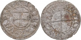 Reval Schilling 1540 - Hermann Brüggenei-Hasenkamp., 1535-1549
0.88 g. F/VF Haljak# 147a. The Livonian Order. Hermann Brüggenei-Hasenkamp., 1535-1549...