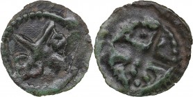 Dorpat pfennig 1379-1400 - Dietrich III Damerov., 1379-1400
0.21 g. F The Bishopric of Dorpat. Dietrich III Damerov., 1379-1400. Haljak# 501.