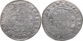 Riga 1/2 mark 1555 - Wilhelm Markgraf von Brandenburg & Heinrich von Galen (1551-1556)
Archbishopric of Riga & Livonian order. 5.47 g. AU/AU Mint lus...