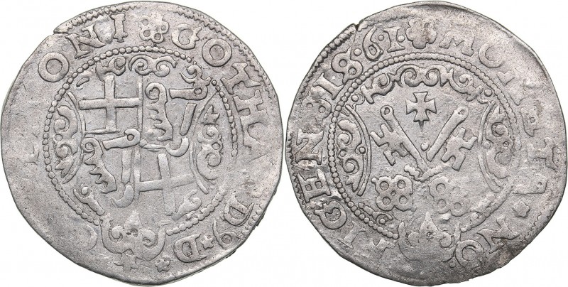 Riga Ferding 1561 (61) - Gotthard Kettler (1559-1562)
Livonian order. 2.64 g. X...