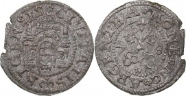 Riga Free City schilling 1578
1.01 g. XF/XF Free city of Riga., 1561-1581. Haljak# 968b.