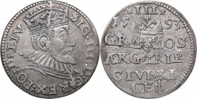 Riga 3 grosz 1593 - Sigismund III (1587-1632)
2.22 g. VF+/XF+ In the Name of the Rulers of Poland-Lithuania in Riga. Iger R.93.1.b. Haljak# 1029.