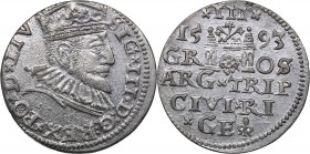 Riga 3 grosz 1593 - Sigismund III (1587-1632)
2.57 g. UNC/UNC Mint luster. In the Name of the Rulers of Poland-Lithuania in Riga. Iger R.93.1. var. H...