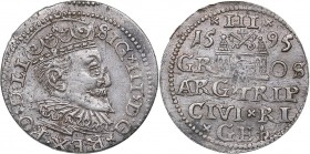 Riga 3 grosz 1595 - Sigismund III (1587-1632)
2.28 g. XF/XF In the Name of the Rulers of Poland-Lithuania in Riga. Iger R.95.1.c Haljak# 1031.