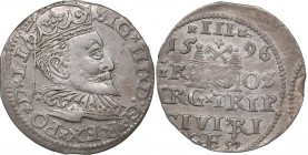 Riga 3 grosz 1596 - Sigismund III (1587-1632)
2.30 g. VF+/VF In the Name of the Rulers of Poland-Lithuania in Riga. Iger R.96.1.d. Haljak# 1032.